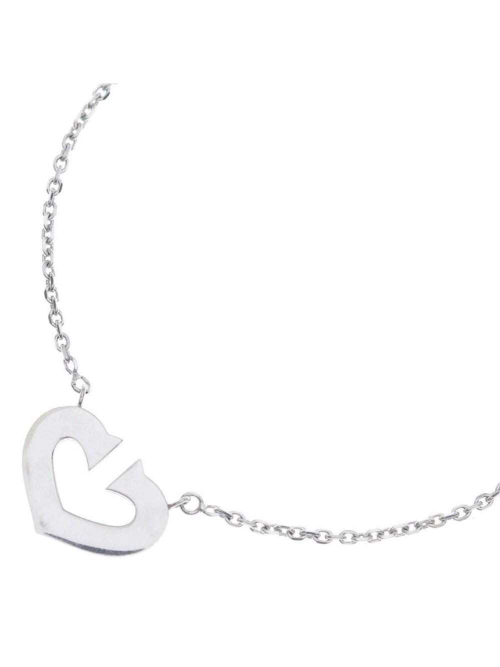 Cartier C Heart Pendant 18k White Gold